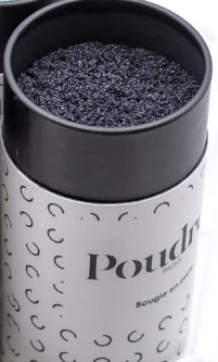 Bougie "Poudrée" - Perles noires