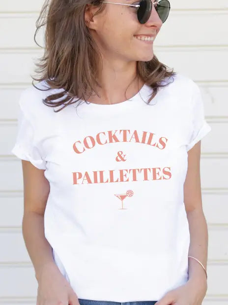 T-shirt Cocktails et Paillettes