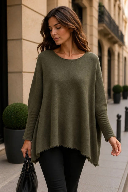 Pull automne frange