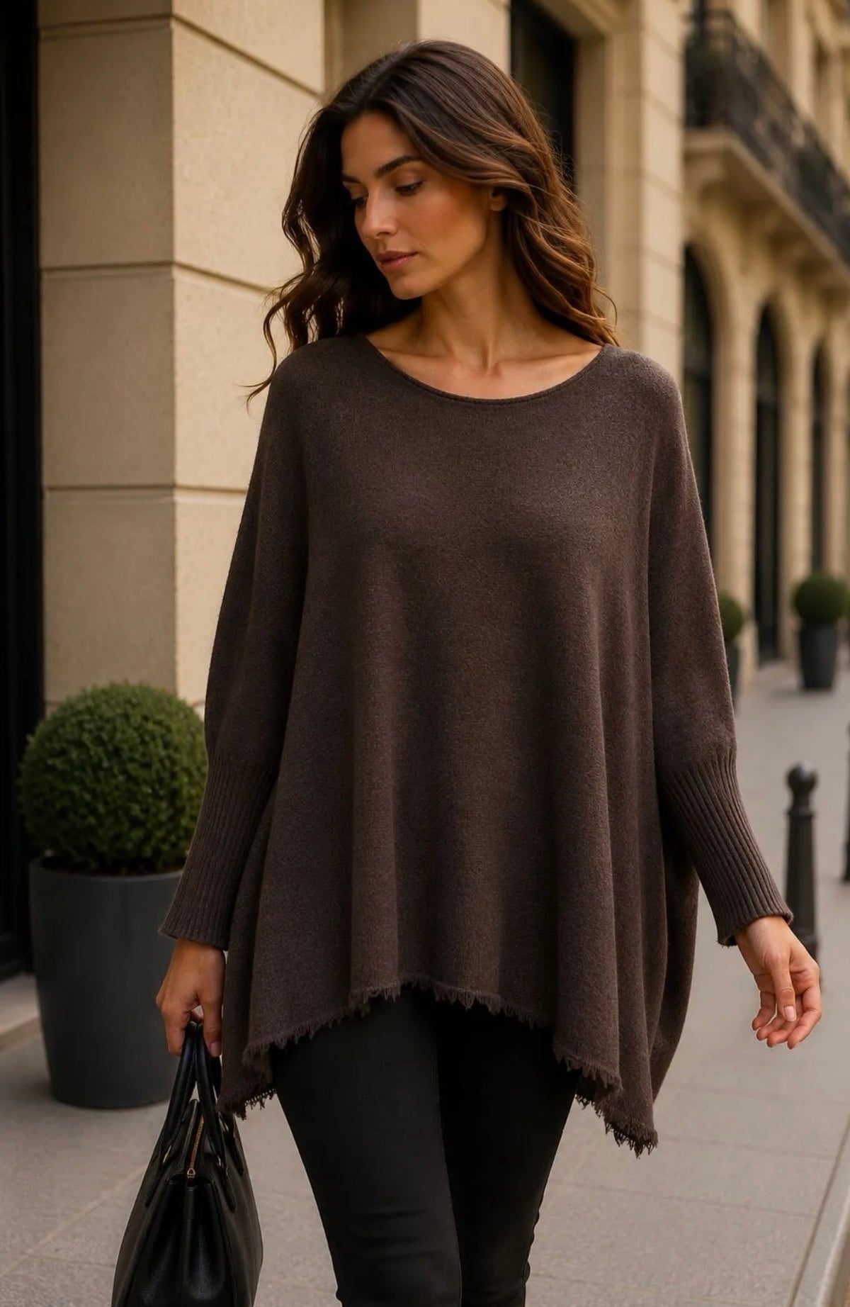 Pull automne frange