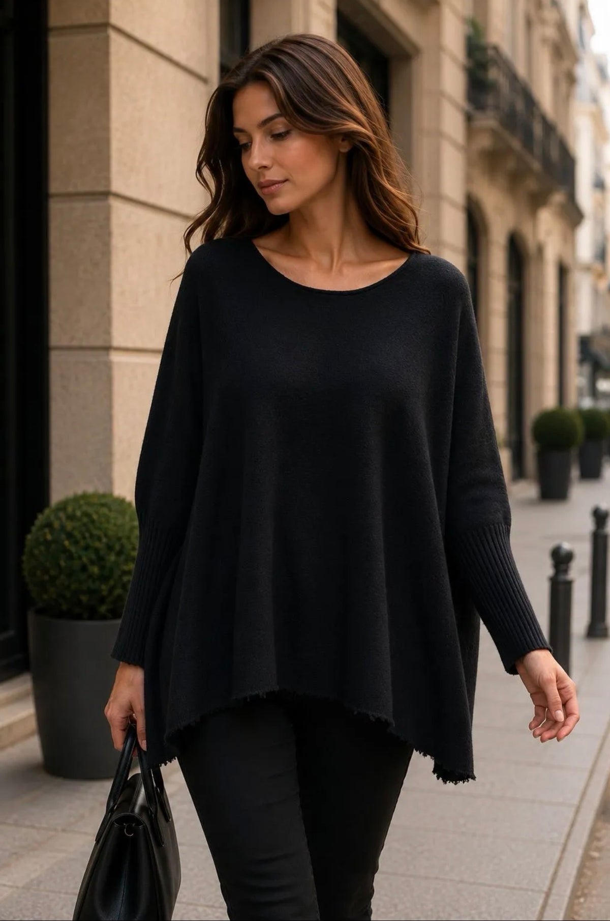 Pull automne frange
