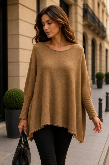 Pull automne frange