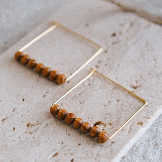 Créoles carrées bois