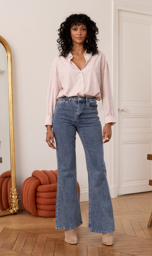 Jeans flaire Emily - bleu