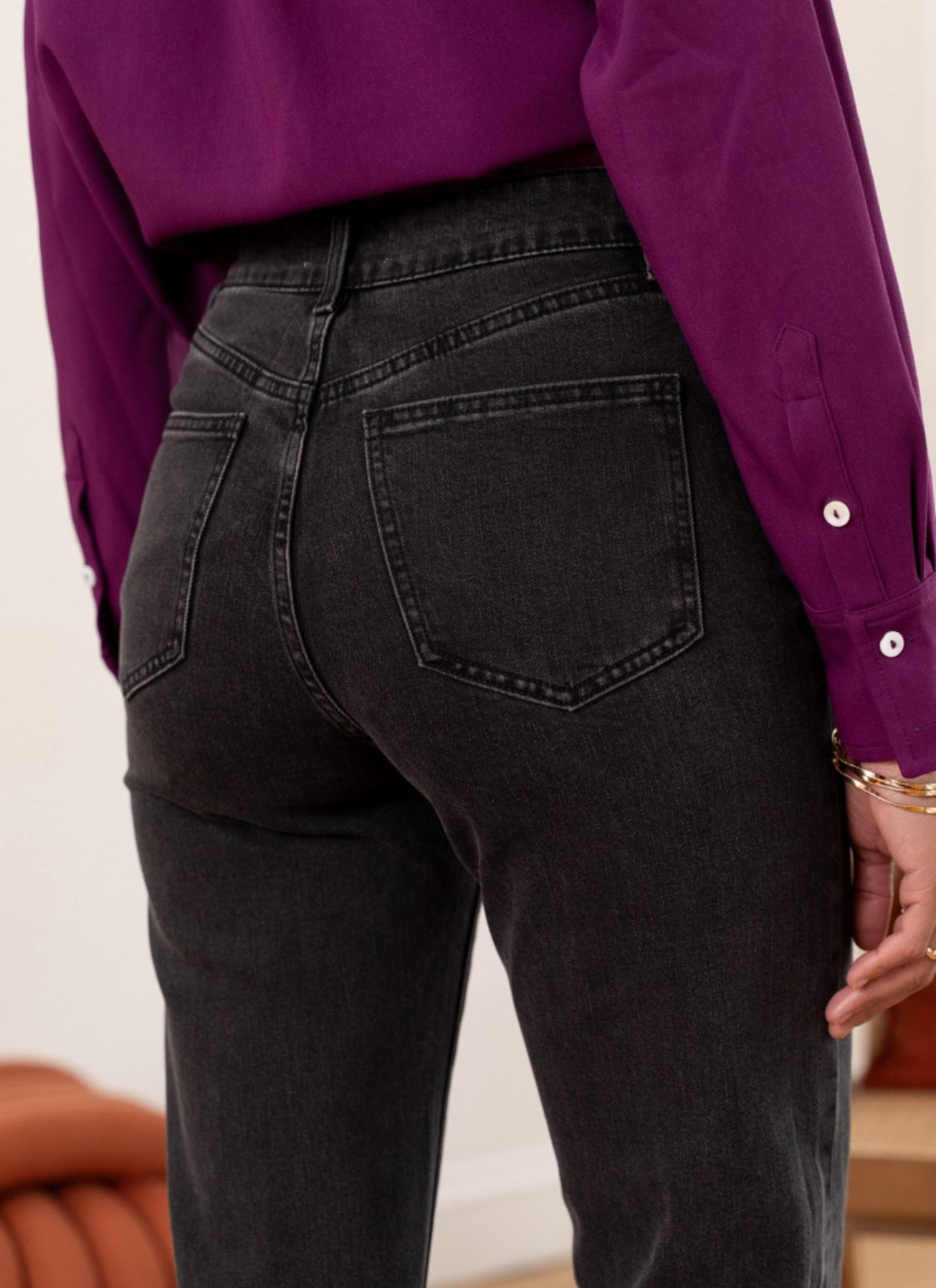 Jeans droit "Solange" - anthracite