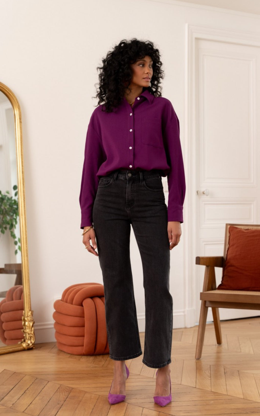 Jeans droit "Solange" - anthracite