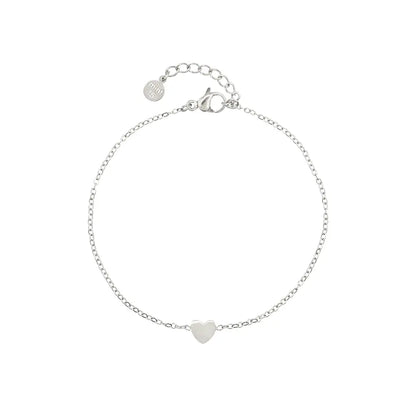 Bracelet fin coeur argent