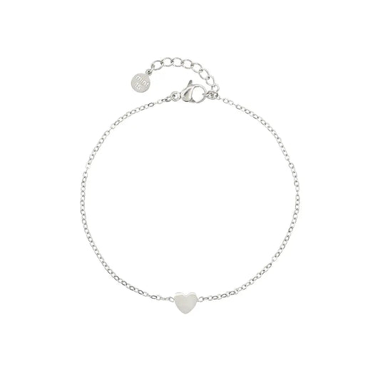 Bracelet fin coeur argent