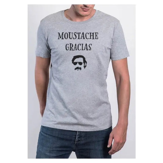 T-shirt Homme - Moustache Gracias - gris